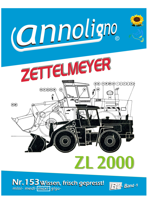 Zettelmeyer Radlader Typ ZL 2000 Bild- Ersatzteilliste mit Explosionszeichnungen  - annoligno 153